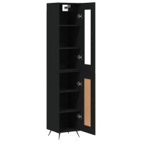 vidaXL Highboard Schwarz 34,5x34x180 cm Holzwerkstoff