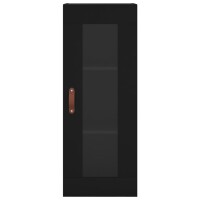 vidaXL Highboard Schwarz 34,5x34x180 cm Holzwerkstoff