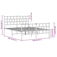 vidaXL Bettgestell mit Kopf- und Fu&szlig;teil Metall Schwarz 140x200 cm