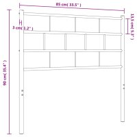 vidaXL Kopfteil Metall Schwarz 80 cm