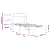 vidaXL Bettgestell mit Kopfteil Metall Wei&szlig; 100x190 cm