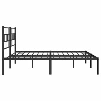 vidaXL Bettgestell mit Kopfteil Metall Schwarz 193x203 cm