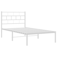 vidaXL Bettgestell mit Kopfteil Metall Wei&szlig; 90x200 cm