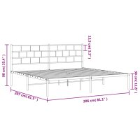 vidaXL Bettgestell mit Kopfteil Metall Wei&szlig; 200x200 cm