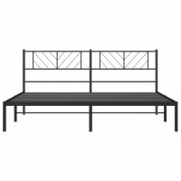 vidaXL Bettgestell mit Kopfteil Metall Schwarz 183x213 cm