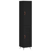 vidaXL Highboard Schwarz 34,5x34x180 cm Holzwerkstoff