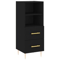 vidaXL Highboard Schwarz 34,5x34x180 cm Holzwerkstoff