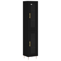 vidaXL Highboard Schwarz 34,5x34x180 cm Holzwerkstoff