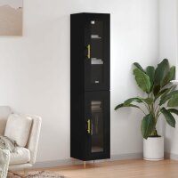 vidaXL Highboard Schwarz 34,5x34x180 cm Holzwerkstoff