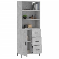 vidaXL Highboard Betongrau 69,5x34x180 cm Holzwerkstoff