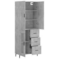 vidaXL Highboard Betongrau 69,5x34x180 cm Holzwerkstoff