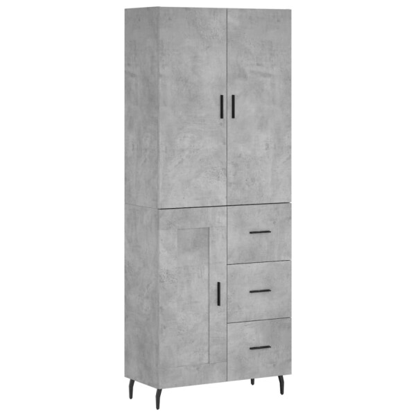 vidaXL Highboard Betongrau 69,5x34x180 cm Holzwerkstoff