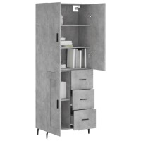 vidaXL Highboard Betongrau 69,5x34x180 cm Holzwerkstoff