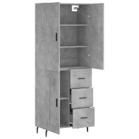 vidaXL Highboard Betongrau 69,5x34x180 cm Holzwerkstoff