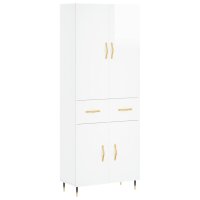 vidaXL Highboard Hochglanz-Weiß 69,5x34x180 cm...