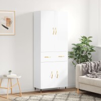 vidaXL Highboard Hochglanz-Weiß 69,5x34x180 cm...