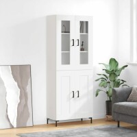 vidaXL Highboard Hochglanz-Weiß 69,5x34x180 cm...