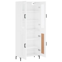 vidaXL Highboard Hochglanz-Wei&szlig; 69,5x34x180 cm Holzwerkstoff