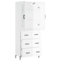 vidaXL Highboard Hochglanz-Wei&szlig; 69,5x34x180 cm Holzwerkstoff