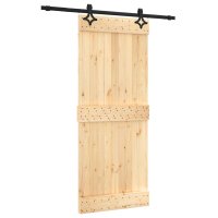 vidaXL Schiebetür mit Beschlag 85x210 cm Massivholz...