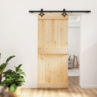 vidaXL Schiebetür mit Beschlag 85x210 cm Massivholz...