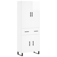 vidaXL Highboard Hochglanz-Weiß 69,5x34x180 cm...