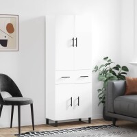 vidaXL Highboard Hochglanz-Weiß 69,5x34x180 cm...