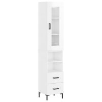 vidaXL Highboard Hochglanz-Weiß 34,5x34x180 cm...