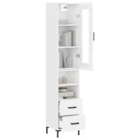 vidaXL Highboard Hochglanz-Wei&szlig; 34,5x34x180 cm Holzwerkstoff