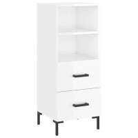 vidaXL Highboard Hochglanz-Wei&szlig; 34,5x34x180 cm Holzwerkstoff