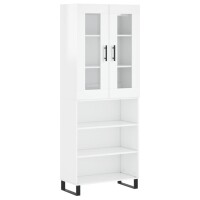 vidaXL Highboard Hochglanz-Weiß 69,5x34x180 cm...