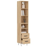 vidaXL Highboard Sonoma-Eiche 34,5x34x180 cm Holzwerkstoff