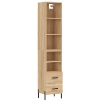 vidaXL Highboard Sonoma-Eiche 34,5x34x180 cm Holzwerkstoff