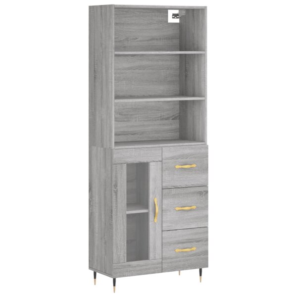 vidaXL Highboard Grau Sonoma 69,5x34x180 cm Holzwerkstoff