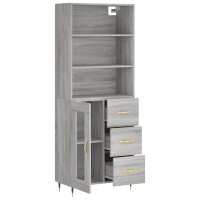 vidaXL Highboard Grau Sonoma 69,5x34x180 cm Holzwerkstoff