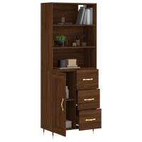 vidaXL Highboard Braun Eichen-Optik 69,5x34x180 cm Holzwerkstoff