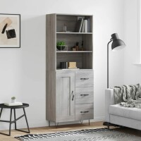 vidaXL Highboard Grau Sonoma 69,5x34x180 cm Holzwerkstoff