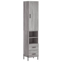 vidaXL Highboard Grau Sonoma 34,5x34x180 cm Holzwerkstoff