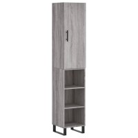 vidaXL Highboard Grau Sonoma 34,5x34x180 cm Holzwerkstoff