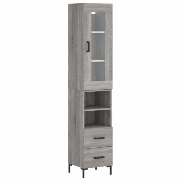 vidaXL Highboard Grau Sonoma 34,5x34x180 cm Holzwerkstoff