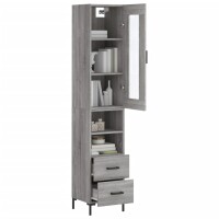 vidaXL Highboard Grau Sonoma 34,5x34x180 cm Holzwerkstoff