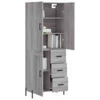 vidaXL Highboard Grau Sonoma 69,5x34x180 cm Holzwerkstoff