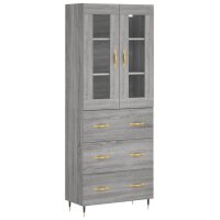 vidaXL Highboard Grau Sonoma 69,5x34x180 cm Holzwerkstoff