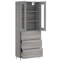 vidaXL Highboard Grau Sonoma 69,5x34x180 cm Holzwerkstoff