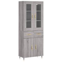 vidaXL Highboard Grau Sonoma 69,5x34x180 cm Holzwerkstoff