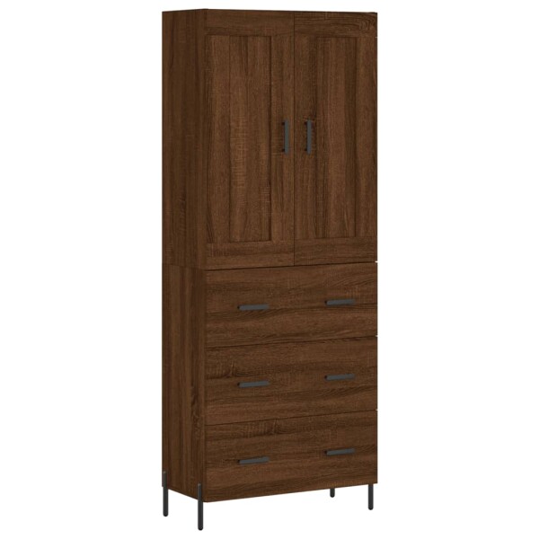 vidaXL Highboard Braun Eichen-Optik 69,5x34x180 cm Holzwerkstoff