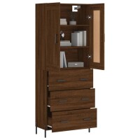 vidaXL Highboard Braun Eichen-Optik 69,5x34x180 cm Holzwerkstoff