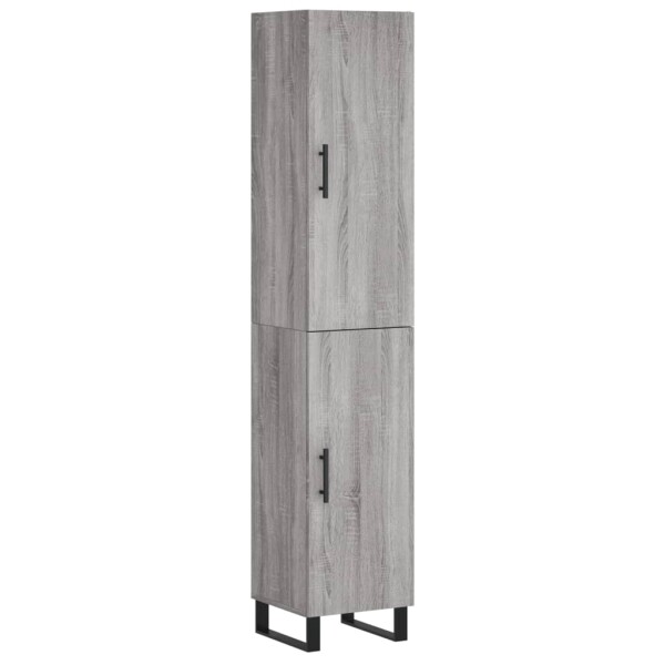 vidaXL Highboard Grau Sonoma 34,5x34x180 cm Holzwerkstoff