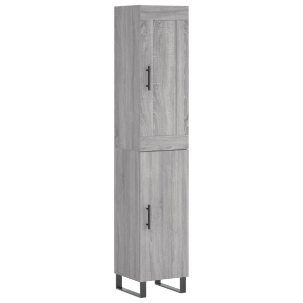 vidaXL Highboard Grau Sonoma 34,5x34x180 cm Holzwerkstoff