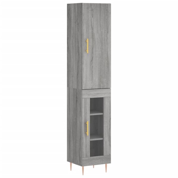 vidaXL Highboard Grau Sonoma 34,5x34x180 cm Holzwerkstoff